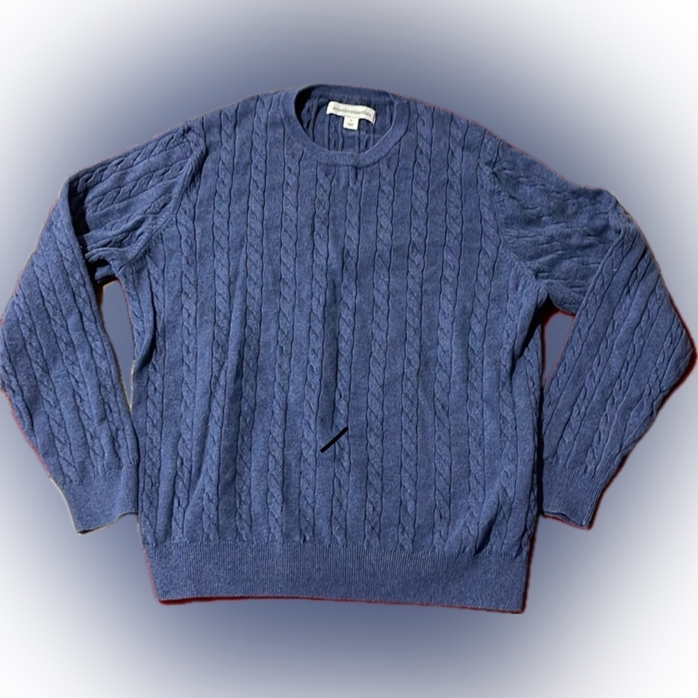 AMAZON ESSENTIALS XL DENIM COTTON CREWNECK
